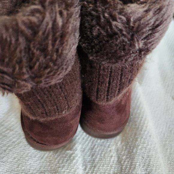 SKECHERS brown winter fuzzy boots Size 9 - Picture 2 of 5